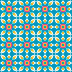 seamless pattern with colorful flowers