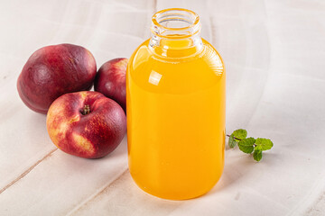 Vitamin beverage - peach juice glass