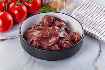 Raw chicken liver for cooking