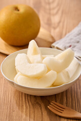 あきづき梨のカット盛り｜秋の和梨・家庭のデザート