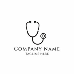 Minimalist Stethoscope Logo Design for Medical Company.
