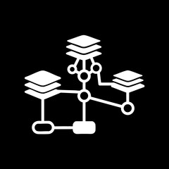Distributed Data Network Architecture Icon for Cloud Computing and Server Infrastructure.