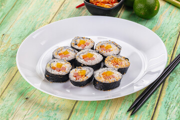 Koream homemade roll Kimbap with nori seaweed