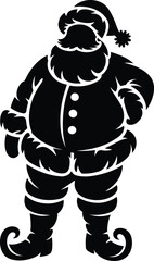 Festive santa claus illustration with detailed beard on transparent background silhouette