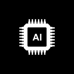 Obraz premium Artificial Intelligence Processor Chip Icon.