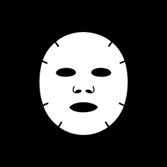 Fototapeta premium Minimalist Facial Sheet Mask Icon for Skincare and Beauty Treatment.
