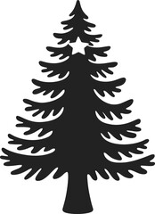 Charming christmas tree design with a star perfect for festive projects silhouette on transparent background