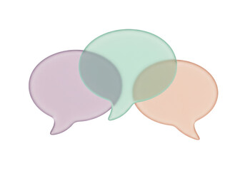 Pastel speech bubbles PNG isolated on transparent background, overlapping communication concept for social media and design use