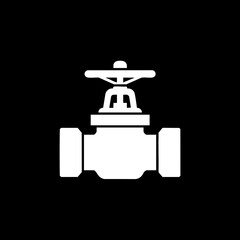 White Gate Valve Icon for Industrial and Plumbing Applications.