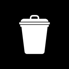 White trash can icon for delete and waste management.