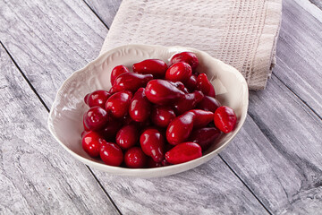 Red ripe sweet juicy dogwood