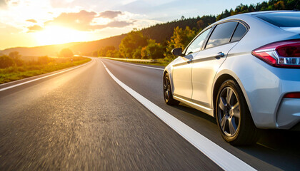 Car driving on a highway