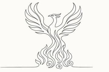 Obraz premium Dynamic Phoenix Illustration, Abstract Art, Creative Design, Vector Art, Minimalist Style, Art Concept