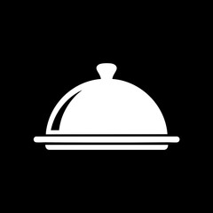Obraz premium Elegant White Food Cloche Serving Plate Icon.