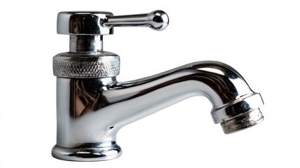 Modern chrome faucet featuring sleek design and functional aesthetics for bathroom or kitchen