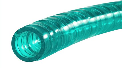 Transparent green coil hose with spiral design ideal for various applications