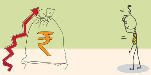 indian price rise isolated vector design