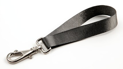 Black fabric strap with metal clip for versatile use in various applications