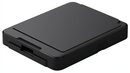 Compact and functional black storage case for small devices and accessories