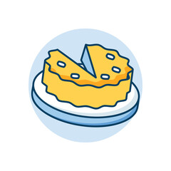 Apple Pie icon clean and modern vector illustration