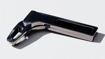 Sleek stainless steel vegetable peeler on white background