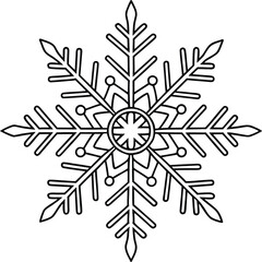 Obraz premium Decorative Snowflakes Pattern Christmas Coloring Page.