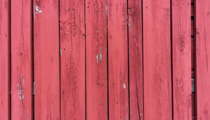 Weathered red painted vertical wooden planks