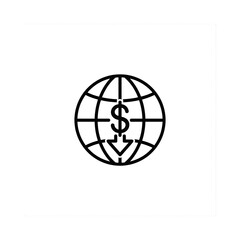 Fototapeta premium Global finance vector icon dollar exchange rate market currency symbol illustration.svg file.