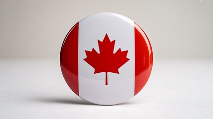 Canada flag badge representing national pride and canadian identity on white background
