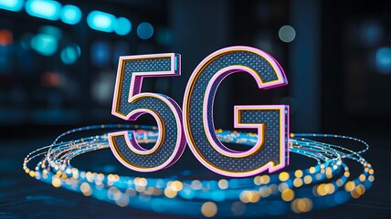 5g technology concept with glowing network lines and digital connection background
