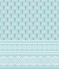 vector geometric pattern design vintage blue white flaower