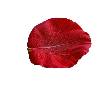 Single Red Petal with Intricate Veins and Rich Color Contrast