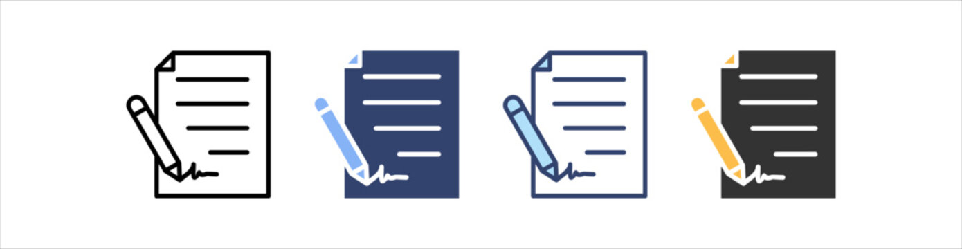 Contract Icon Set Multiple Style Collection