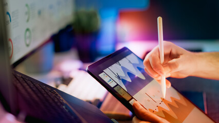 Tablet Analytics Chart Touchscreen Data Visualization