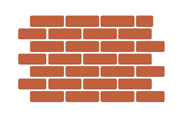 Obraz premium Red brick wall background texture. Vector illustration of a seamless pattern. Building construction material. Simple flat design element for house exterior facade architecture.