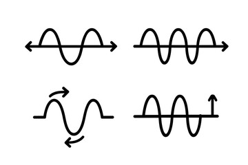 Oscillation icon vector illustration with transparent background, smooth waveforms and cyclic motion design, digital concept graphic, abstract periodic pattern, technology and science symbol