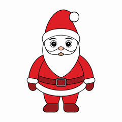 Charming Cartoon Santa Claus with Big Beard and Red Suit—Jolly Christmas Character for Holiday Celebrations, Greeting Cards, and Festive Designs. Ideal for holiday cards, posters, invitations