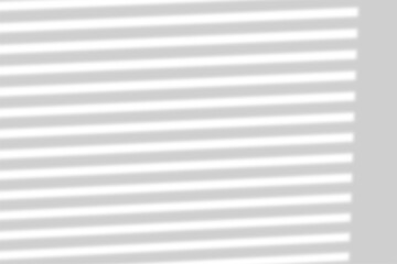 Fototapeta premium Shadow overlay effect shadow of blinds on a white wall, creating a striped pattern with light and shadow, isolated on transparent background