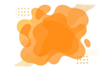 Abstract orange fluid shape background with transparent elements, modern liquid gradient design, wavy lines, geometric dotted accents, versatile vector illustration for banners, presentations, covers
