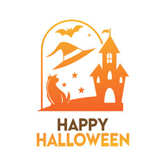 Spooky Happy Halloween hunted house t shirt illustration design
