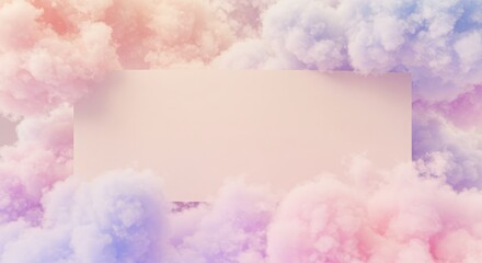 Cotton candy clouds in pastel colors, glossy shine