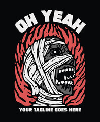 vector illustration of a scary monster