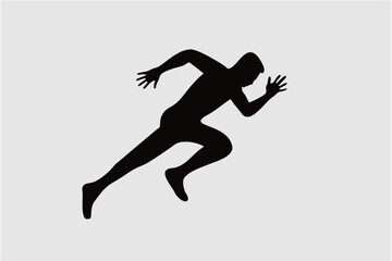 Silhouette of a sprinter running fast on the track a80.eps