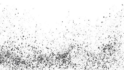 Abstract grain noise particles background with distressed grunge overlay vector. Rusted grunge texture vector with grainy dust particles and distressed white background. 