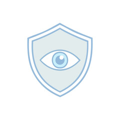 Obraz premium Eye Shield Icon Vector — Simple Privacy Symbol Isolated on White
