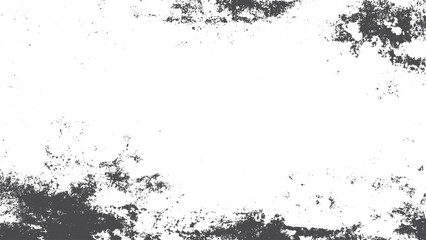 Distressed overlay texture with dust grain and dirt effect for vintage background design. Grunge abstract vector background with dust particles and irregular monochrome texture. 