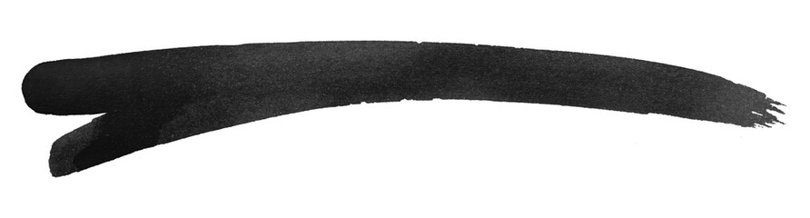 black watercolor background. Artistic hand paint. Isolated on transparent background.