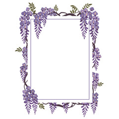 Wisteria Flower Frame Border Design.