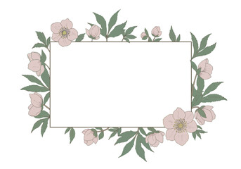 Obraz premium Elegant Floral Frame with Pink Flowers.