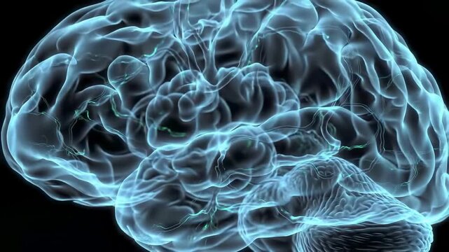 Animated Brain Neural Network Visualization - Anatomy, Science